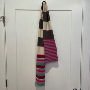 Robert Mackie of Scotland 100% Wool Striped Scarf Multi Color Made in Scotland